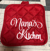 Personalized embroidered potholders, custom oven mitts, farmhouse kitchen accessory, gift for her