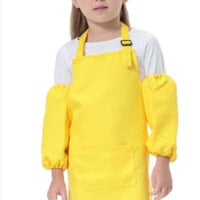 Delantal de chef ajustable personalizado para niños de 4 piezas con bolsillo, mangas y sombrero para niños y niñas Cocina Cocinar Hornear, Arte o Pintura