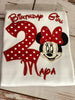Minnie Mouse Birthday Shirt, Red and Black minnie shirt,1st 2nd 3rd any age Birthday shirt,custom embroidered birthday shirt