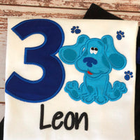 Blue Clues Baby Boy Birthday Outfit, Dog Cake Smash outfit, Blue birthday outfit, Dog First Birthday Outfit, Blues Clues boy outfit