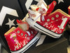 African American Strawberry Shortcake temática Bling Converse, zapatos converse personalizados, Custom Dark Skin Strawberry Shortcake Baby Shoes