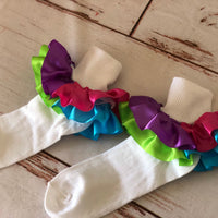 Tutu socks, ribbon ruffle socks, custom socks to match any outfit