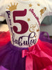 Fabulous theme Ribbon Tutu outfit, 5 Fun and Fabulous, 4 Fun and Fabulous, any number Fabulous party outfit, hot pink and purple tutu
