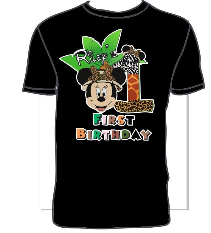 Minnie Mouse Safari theme family birthday shirts, Safari theme Mom Dad Shirt