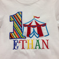 Camiseta de cumpleaños con tema de circo, camiseta de cumpleaños de circo de carnaval, camiseta personalizada de carpa de circo
