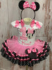 Pink Minnie Mouse birthday outfit, Pink and Black Minnie Mouse Dress, Minnie Mouse Dress