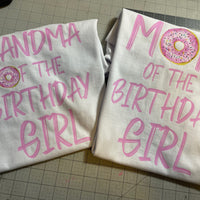 Camisas de cumpleaños familiares con tema de donas, camisa de mamá de crecimiento de donas, camisa de papá de donas
