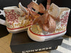 Winter Wonderland glitz bling converse,Onederland themed converse bling shoes, glitz bling baby shoes, rose gold gold and silver colors