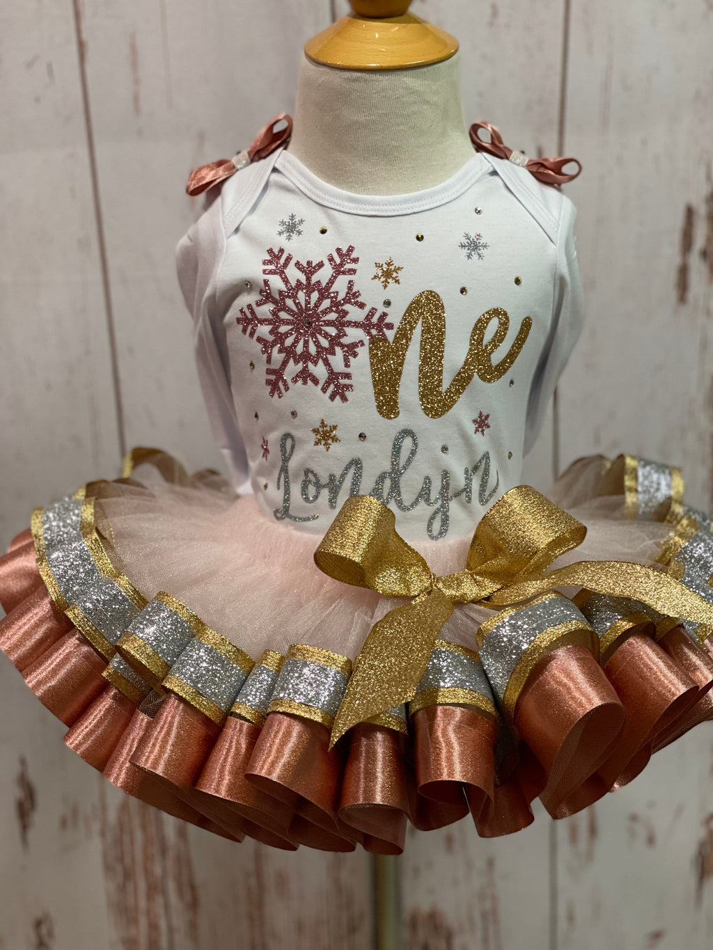 Winter Onederland Glitz Tutu Outfit in Rose Gold, Silver and Gold, sno | The Tutu Princess Winter Onederland Glitz Tutu Outfit in Rose Gold, Silver and Gold, sno | The Tutu Princess
