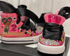 Boss Baby temática Bling Converse, Boss Baby zapatos converse personalizados, Fuschia y Gold custom Converse, zapatillas personalizadas