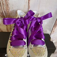 Mardi Gras theme Personalized Bling Converse, Mardi Gras custom shoes, Custom Converse Shoes