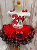 Red Minnie Mouse Polka Dot Birthday Tutu Outfit, Red Minnie Mouse Dress