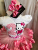 Traje de cumpleaños de Hello Kitty, vestido de Hello Kitty, fiesta de Hello Kitty Kawaii, camisa de bordado Hello Kitty Kawaii, camisa de cumpleaños Kawaii