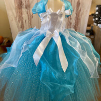Snowflake Inspired Dress, Winter Wonderland Dress, Princess Costume, Frozen dress,toddler princess dress,Blue Princess Costume