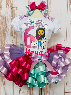 Gabby Dollhouse Theme Birthday Outfit, Gabby's Dollhouse Tutu, Gabby's Dollhouse Dress