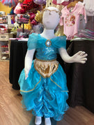 Princess Jasmine Costume , Princess Jasmine Dress, Turquoise Sequin Dress, Princess Dress