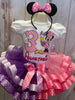 Minnie and Daisy Duck Theme Birthday Outfit,Mouse Ribbon Tutu,Minnie Mouse Dress