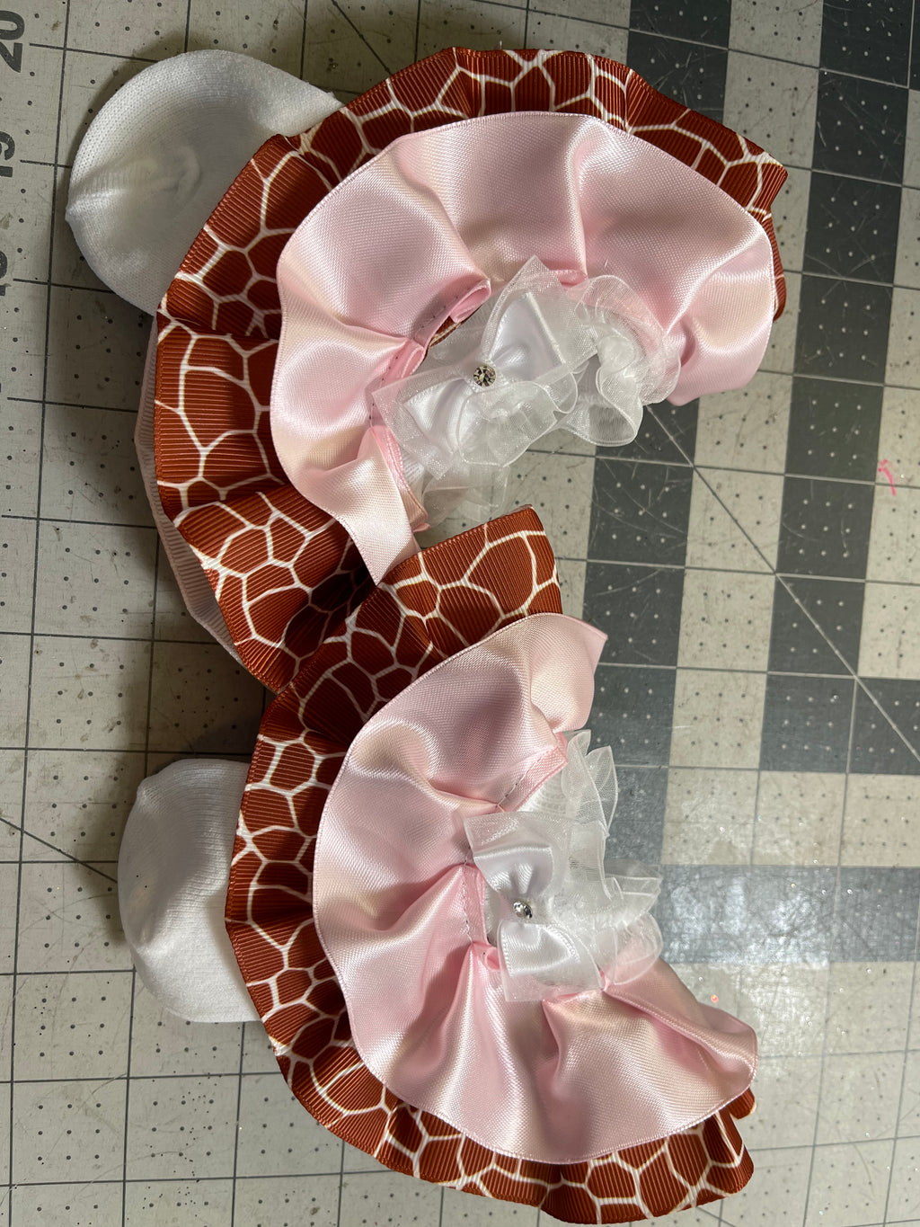 Giraffe Tutu socks, ribbon ruffle socks, custom socks to match any outfit
