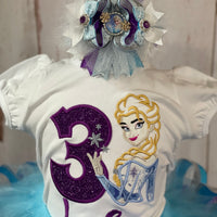 Frozen Elsa Birthday Tutu Outfit,Frozen Dress,Birthday Princess Elsa,Elsa cake smash outfit