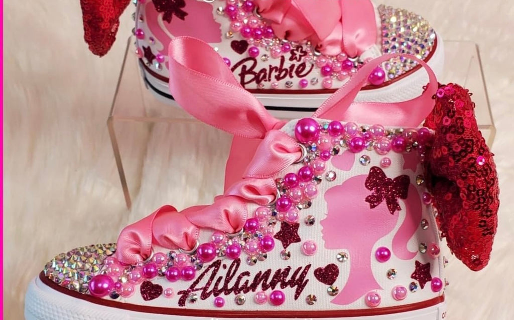 Barbie Shoes- Barbie Bling Converse-Girls Barbie Shoes-Barbie Converse 8C