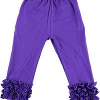 Ruffle Capri Pants in Purple