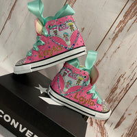 LOL Suprise Personalized Bling Converse, rainbow doll custom shoes, rainbow L O L shoes