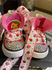 Strawberry Shortcake temático Bling Converse, zapatos converse personalizados, Converse personalizados, zapatos de bebé personalizados, zapatillas personalizadas