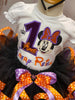 Halloween Minnie mouse polka dot birthday outfit, Halloween Minnie Mouse Dress, Black Purple Orange Minnie Mouse Tutu Outfit, Minnie Mouse Dress