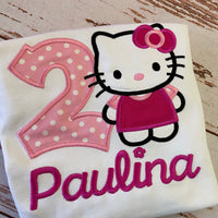 Hello Kitty Birthday Outfit, Hello Kitty dress, Hello Kitty Kawaii Party, Hello Kitty Kawaii embroidery shirt, Kawaii Birthday Shirt