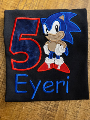 Sonic Hedgehog Character Birthday Shirt,Sonic Birthday T-Shirt