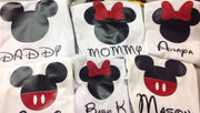 Camisas de cumpleaños de la familia Mouse, camisa de mamá de Minnie Mickey Mouse, camisa de papá de Minnie Mouse Mickey Mouse