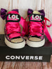 LOL Suprise Purple Queen custom shoes, Purple Queen bling converse, LOL Bling shoes