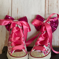 Barbie theme Converse shoes, Custom bling converse, Barbie Bling shoes