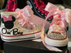 Pink Personalized Bling Converse, Minnie Mouse Pink and Black shoes, Custom Converse, Custom Baby Shoes, Custom sneakers, Minnie Mouse Shoes