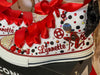 Miraculous Ladybug Bling Converse, zapatos milagrosos, Converse personalizados, zapatos de mariquita personalizados, zapatillas personalizadas, zapatillas de mariquita milagrosa
