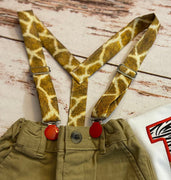 Safari Costume Suspenders, Animal theme Suspenders